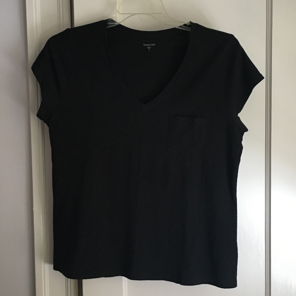 Garnet Hill Organic Cotton V-Neck T-shirt